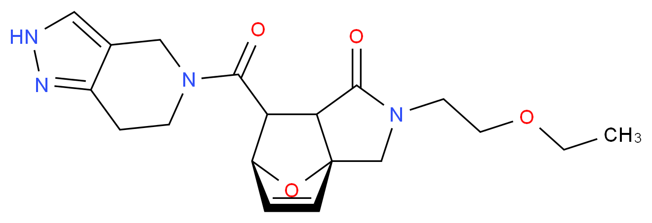 (3aR*,6S*)-2-(2-ethoxyethyl)-7-(2,4,6,7-tetrahydro-5H-pyrazolo[4,3-c]pyridin-5-ylcarbonyl)-2,3,7,7a-tetrahydro-3a,6-epoxyisoindol-1(6H)-one_分子结构_CAS_)