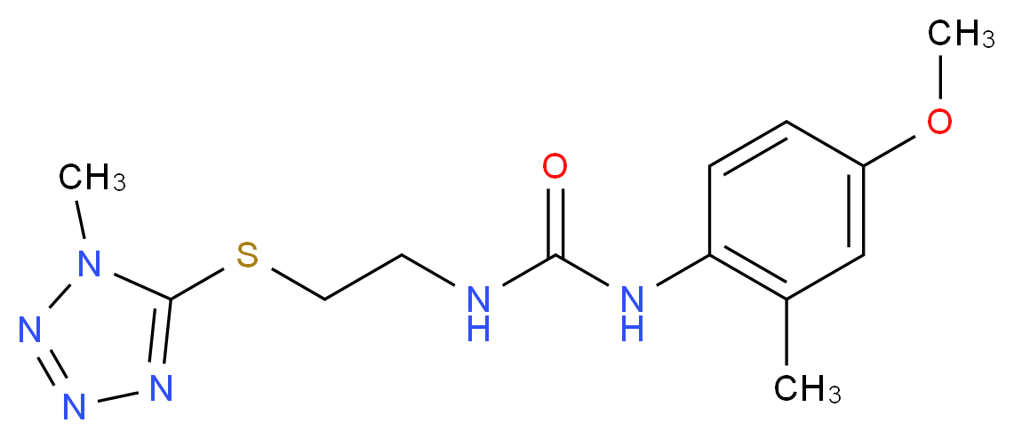 N-(4-methoxy-2-methylphenyl)-N'-{2-[(1-methyl-1H-tetrazol-5-yl)thio]ethyl}urea_分子结构_CAS_)