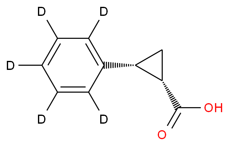 (1S,2R)-2-(<sup>2</sup>H<sub>5</sub>)phenylcyclopropane-1-carboxylic acid_分子结构_CAS_107077-95-2