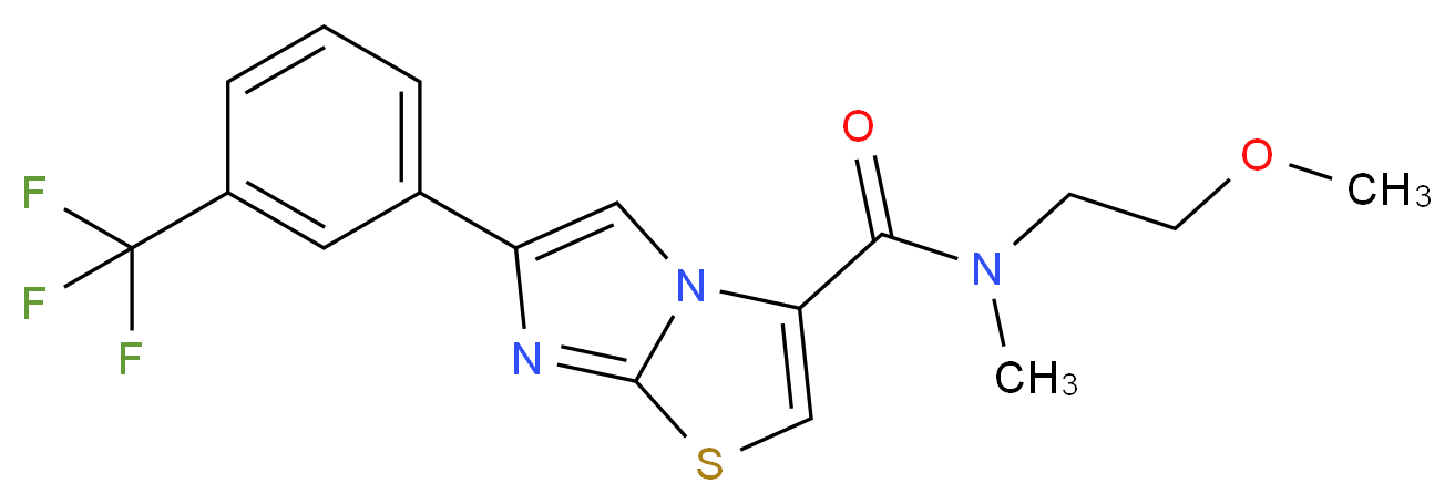 N-(2-methoxyethyl)-N-methyl-6-[3-(trifluoromethyl)phenyl]imidazo[2,1-b][1,3]thiazole-3-carboxamide_分子结构_CAS_)