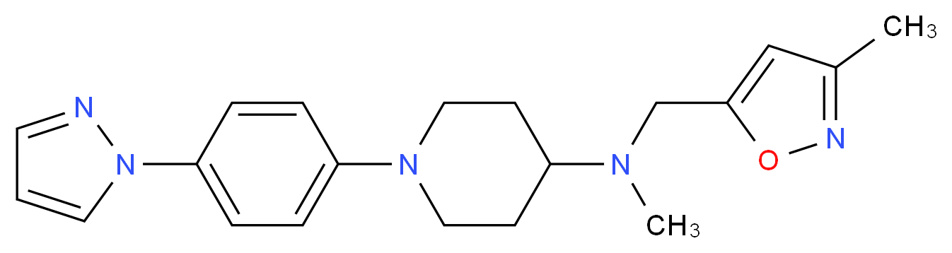 N-methyl-N-[(3-methylisoxazol-5-yl)methyl]-1-[4-(1H-pyrazol-1-yl)phenyl]piperidin-4-amine_分子结构_CAS_)