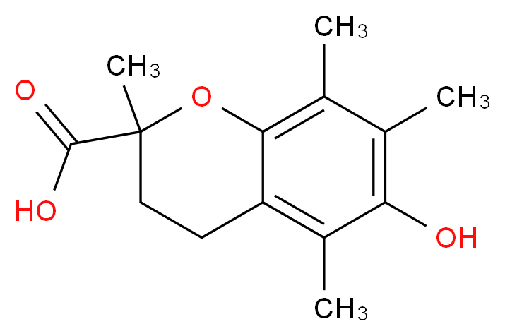 6-hydroxy-2,5,7,8-tetramethyl-3,4-dihydro-2H-1-benzopyran-2-carboxylic acid_分子结构_CAS_53188-07-1