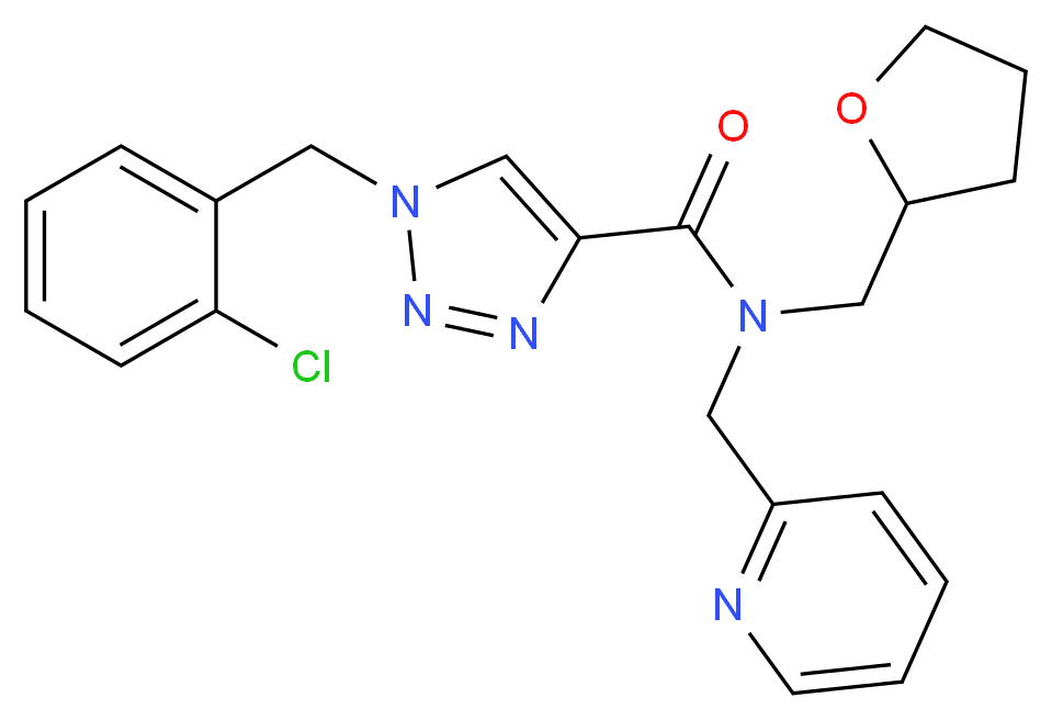 1-(2-chlorobenzyl)-N-(2-pyridinylmethyl)-N-(tetrahydro-2-furanylmethyl)-1H-1,2,3-triazole-4-carboxamide_分子结构_CAS_)