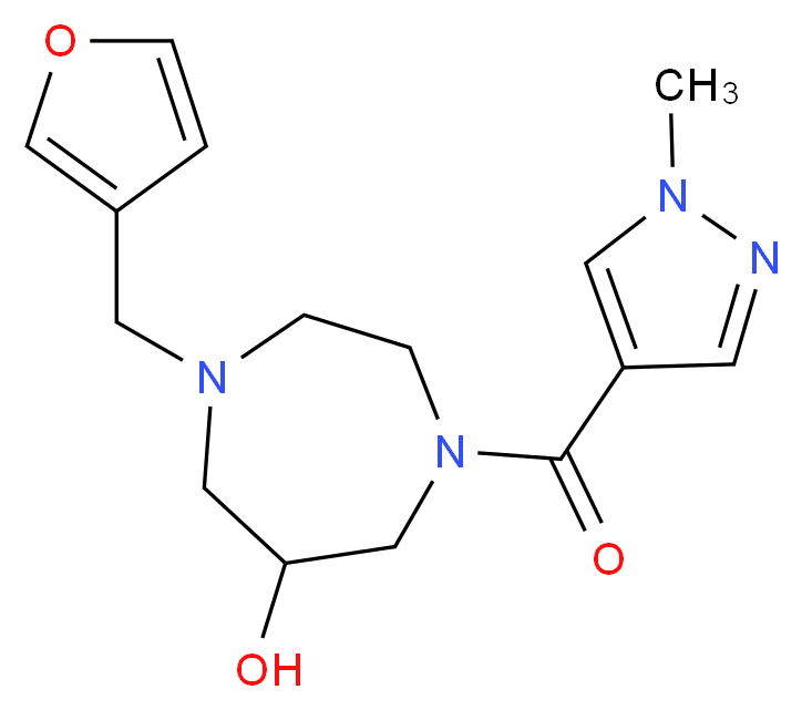 1-(3-furylmethyl)-4-[(1-methyl-1H-pyrazol-4-yl)carbonyl]-1,4-diazepan-6-ol_分子结构_CAS_)