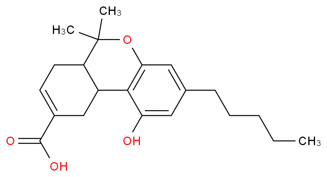 1-hydroxy-6,6-dimethyl-3-pentyl-6H,6aH,7H,10H,10aH-benzo[c]isochromene-9-carboxylic acid_分子结构_CAS_39690-06-7