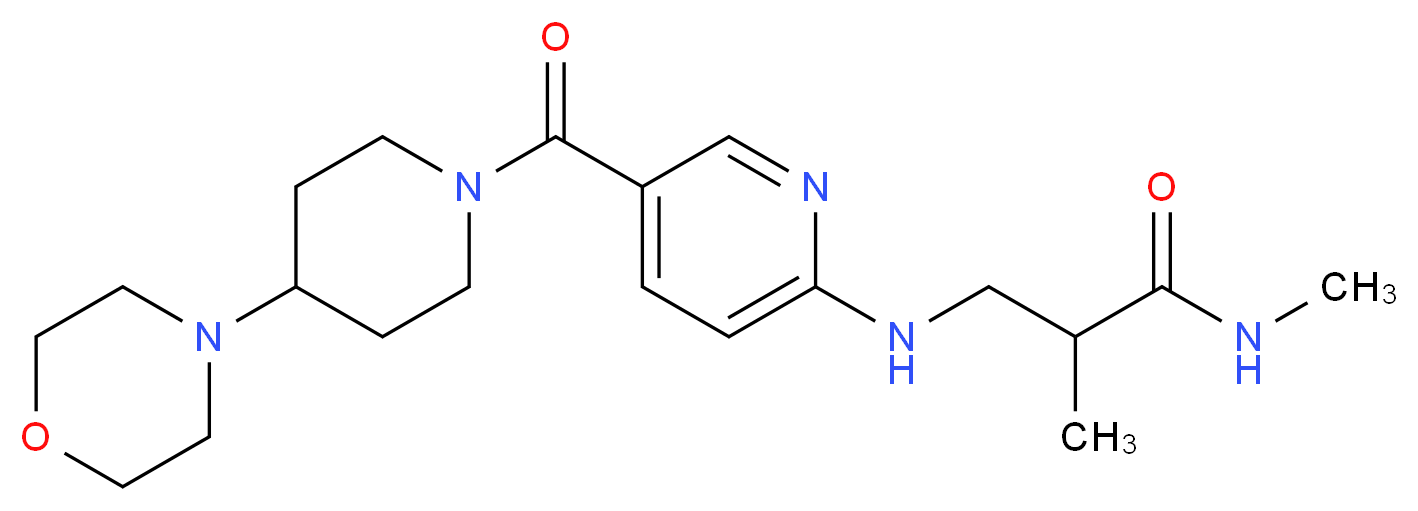 N,2-dimethyl-3-({5-[(4-morpholin-4-ylpiperidin-1-yl)carbonyl]pyridin-2-yl}amino)propanamide_分子结构_CAS_)