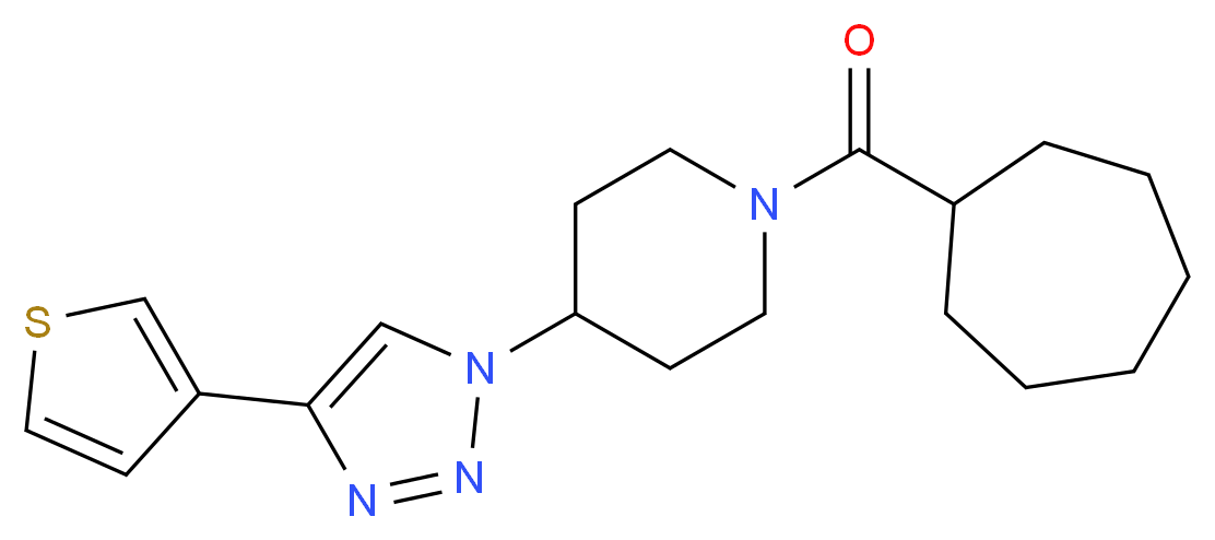 1-(cycloheptylcarbonyl)-4-[4-(3-thienyl)-1H-1,2,3-triazol-1-yl]piperidine_分子结构_CAS_)
