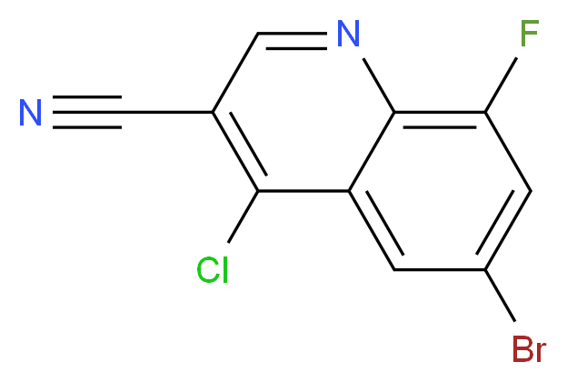 6-Bromo-4-chloro-8-fluoro-quinoline-3-carbonitrile_分子结构_CAS_886362-71-6)