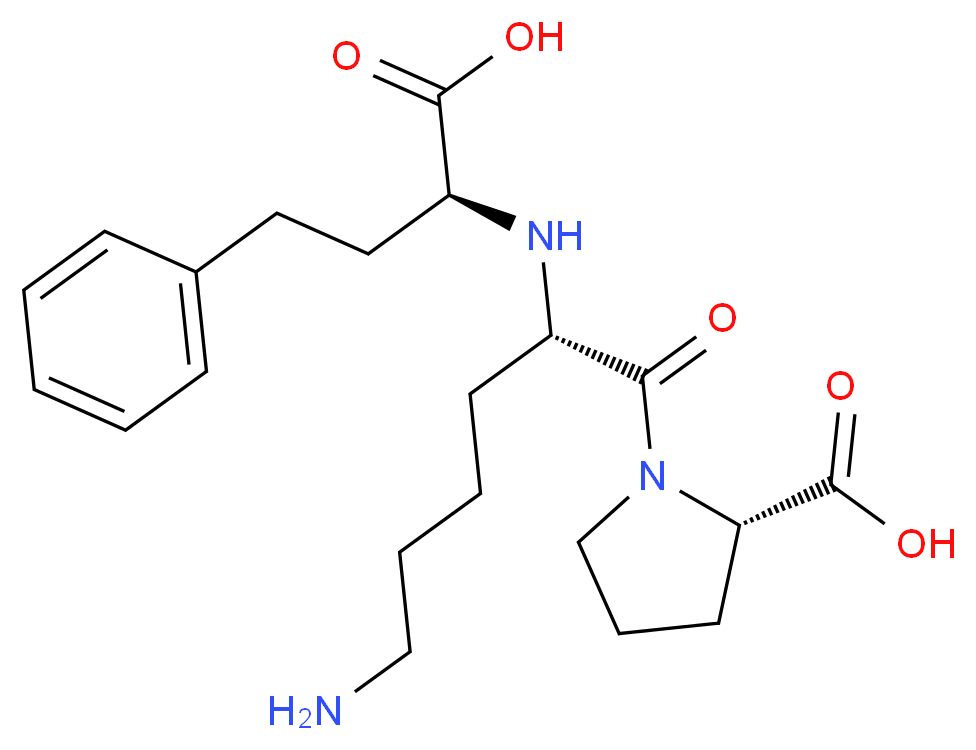 (2S)-1-[(2S)-6-amino-2-{[(1S)-1-carboxy-3-phenylpropyl]amino}hexanoyl]pyrrolidine-2-carboxylic acid_分子结构_CAS_83915-83-7