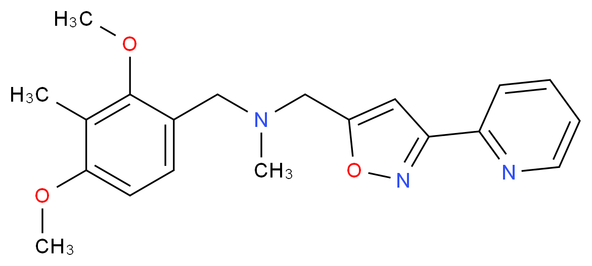 (2,4-dimethoxy-3-methylbenzyl)methyl[(3-pyridin-2-ylisoxazol-5-yl)methyl]amine_分子结构_CAS_)