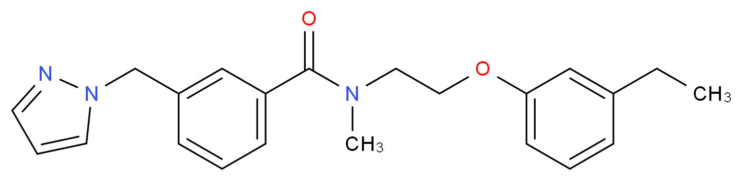 N-[2-(3-ethylphenoxy)ethyl]-N-methyl-3-(1H-pyrazol-1-ylmethyl)benzamide_分子结构_CAS_)
