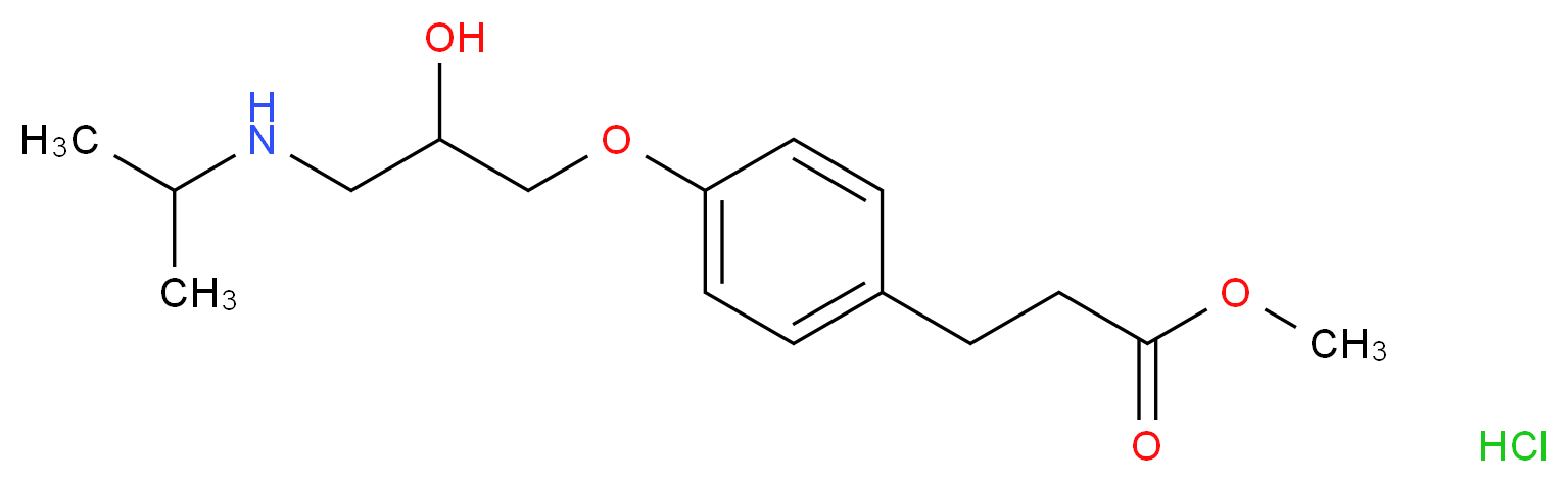 methyl 3-(4-{2-hydroxy-3-[(propan-2-yl)amino]propoxy}phenyl)propanoate hydrochloride_分子结构_CAS_81161-17-3