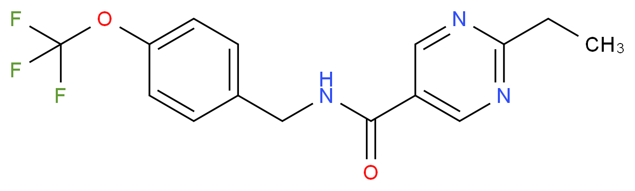 2-ethyl-N-[4-(trifluoromethoxy)benzyl]-5-pyrimidinecarboxamide_分子结构_CAS_)