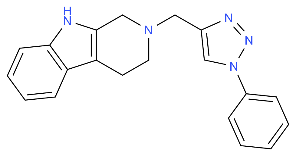 2-[(1-phenyl-1H-1,2,3-triazol-4-yl)methyl]-2,3,4,9-tetrahydro-1H-beta-carboline_分子结构_CAS_)