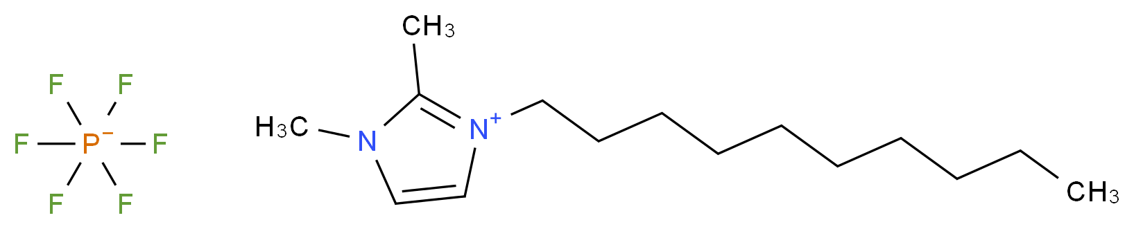 3-decyl-1,2-dimethyl-1H-imidazol-3-ium; hexafluoro-λ<sup>5</sup>-phosphanuide_分子结构_CAS_640282-16-2