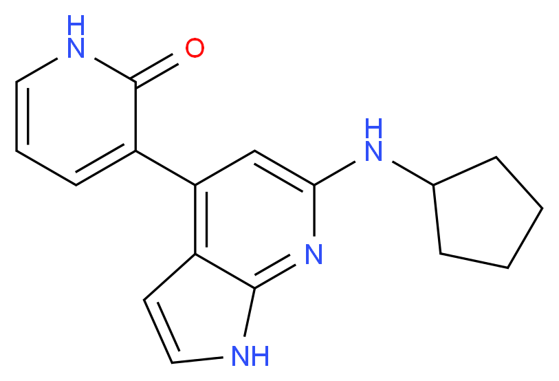 3-[6-(cyclopentylamino)-1H-pyrrolo[2,3-b]pyridin-4-yl]pyridin-2(1H)-one_分子结构_CAS_)