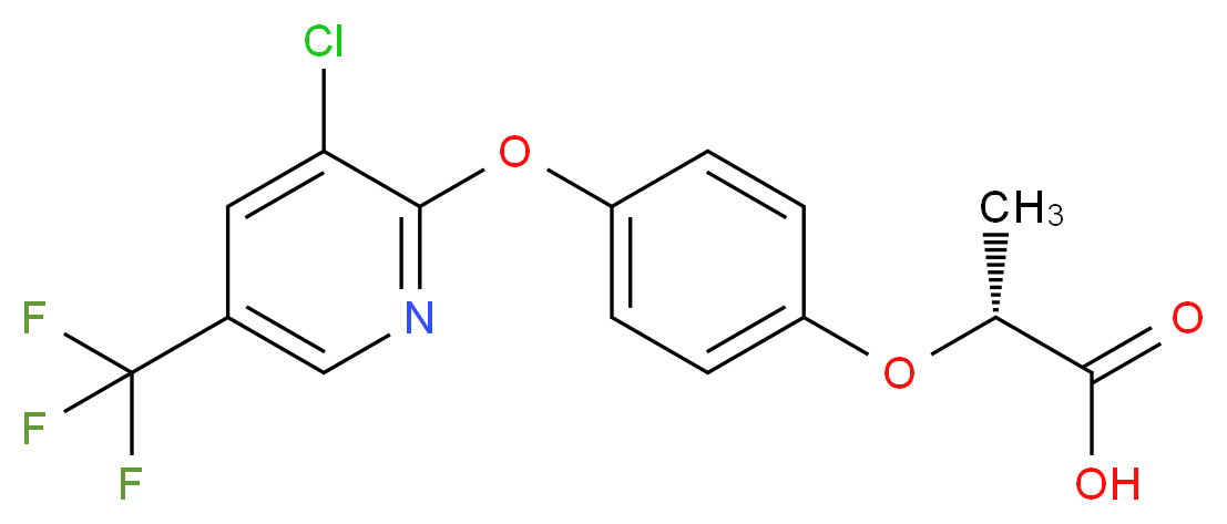 (2S)-2-(4-{[3-CHLORO-5-(TRIFLUOROMETHYL)PYRIDIN-2-YL]OXY}PHENOXY)PROPANOIC ACID_分子结构_CAS_)