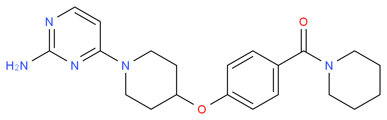 4-{4-[4-(piperidin-1-ylcarbonyl)phenoxy]piperidin-1-yl}pyrimidin-2-amine_分子结构_CAS_)