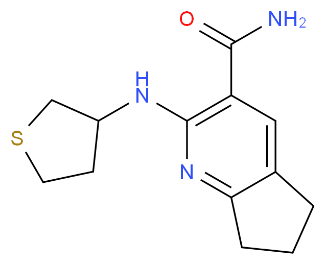 2-(tetrahydro-3-thienylamino)-6,7-dihydro-5H-cyclopenta[b]pyridine-3-carboxamide_分子结构_CAS_)
