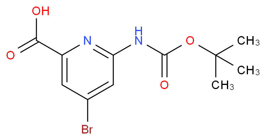 4-bromo-6-{[(tert-butoxy)carbonyl]amino}pyridine-2-carboxylic acid_分子结构_CAS_1060801-21-9