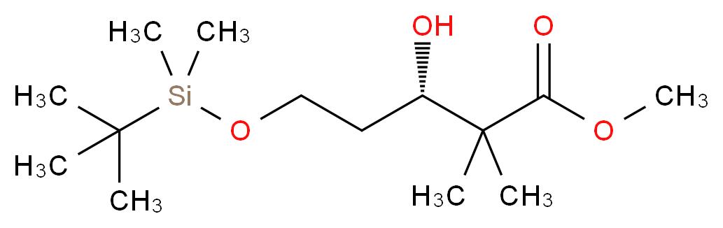 (+)-Methyl (3S)-5-{[tert-Butyldimethylsilyl)oxy]}-3-hydroxy-2,2-dimethylpentanoate_分子结构_CAS_263900-32-9)