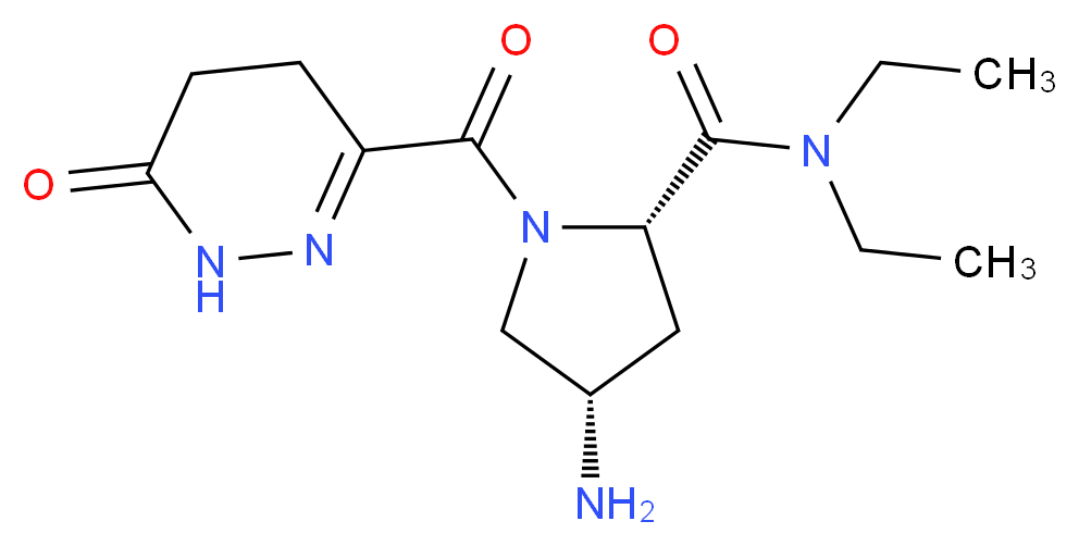 (2S,4S)-4-amino-N,N-diethyl-1-[(6-oxo-1,4,5,6-tetrahydropyridazin-3-yl)carbonyl]pyrrolidine-2-carboxamide_分子结构_CAS_)