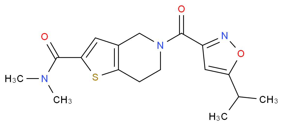 5-[(5-isopropyl-3-isoxazolyl)carbonyl]-N,N-dimethyl-4,5,6,7-tetrahydrothieno[3,2-c]pyridine-2-carboxamide_分子结构_CAS_)