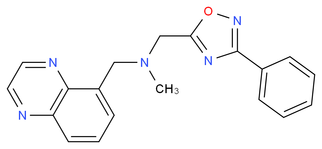N-methyl-1-(3-phenyl-1,2,4-oxadiazol-5-yl)-N-(5-quinoxalinylmethyl)methanamine_分子结构_CAS_)