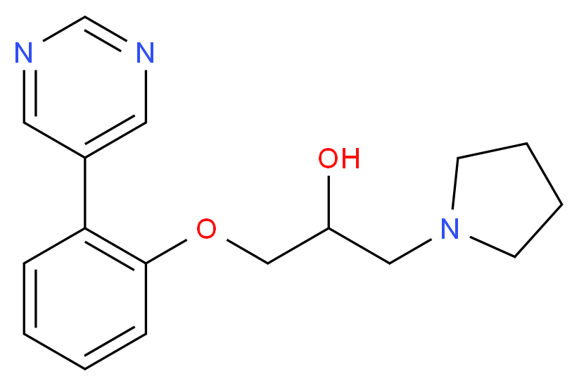 1-(2-pyrimidin-5-ylphenoxy)-3-pyrrolidin-1-ylpropan-2-ol_分子结构_CAS_)