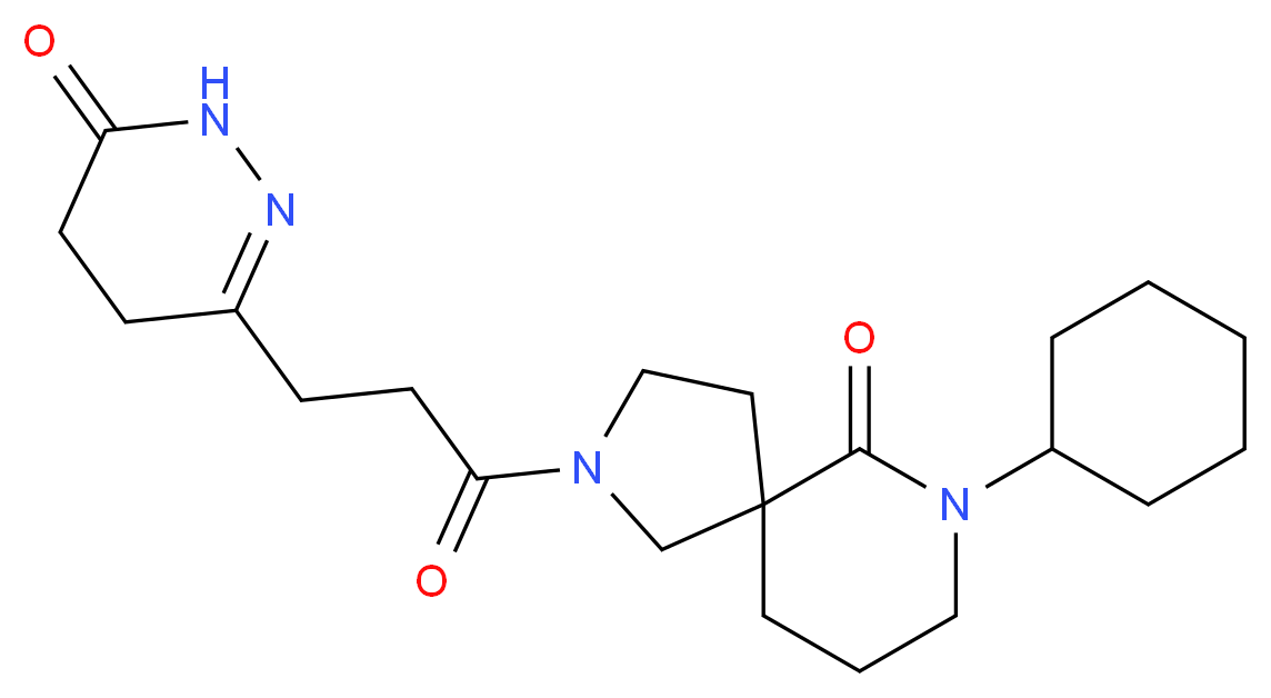 7-cyclohexyl-2-[3-(6-oxo-1,4,5,6-tetrahydropyridazin-3-yl)propanoyl]-2,7-diazaspiro[4.5]decan-6-one_分子结构_CAS_)