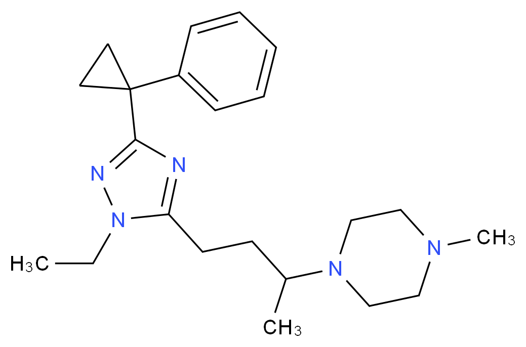 1-{3-[1-ethyl-3-(1-phenylcyclopropyl)-1H-1,2,4-triazol-5-yl]-1-methylpropyl}-4-methylpiperazine_分子结构_CAS_)