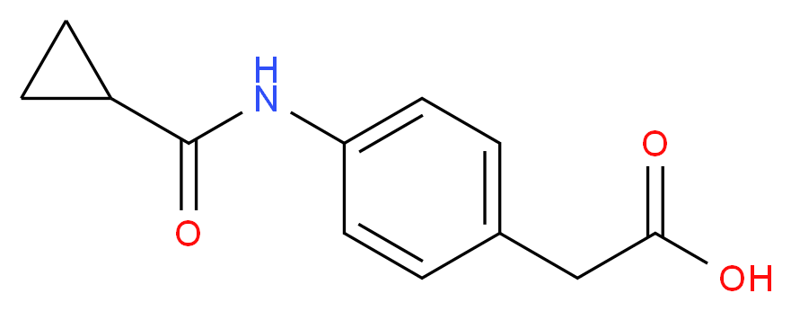 {4-[(cyclopropylcarbonyl)amino]phenyl}acetic acid_分子结构_CAS_832681-49-9)