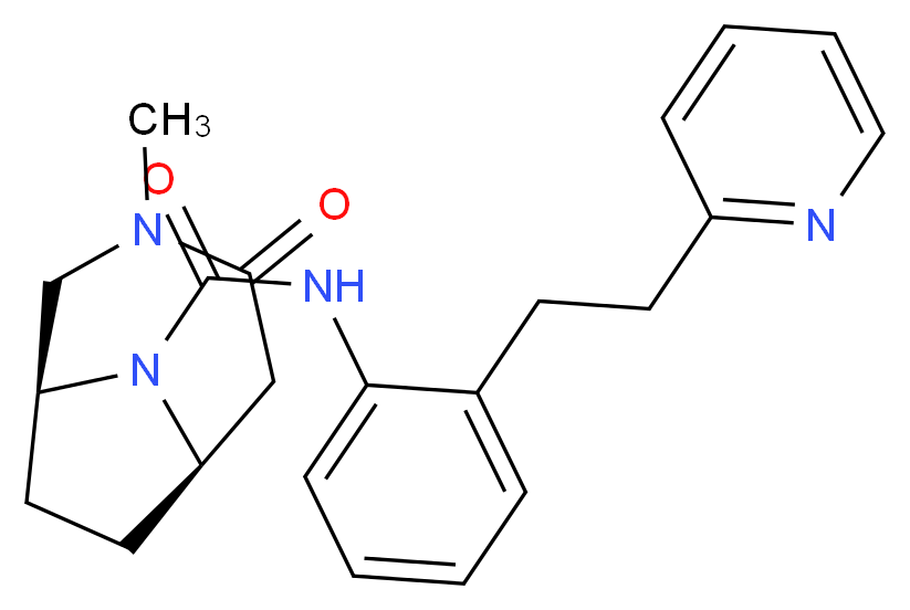 (1S*,6R*)-3-methyl-4-oxo-N-[2-(2-pyridin-2-ylethyl)phenyl]-3,9-diazabicyclo[4.2.1]nonane-9-carboxamide_分子结构_CAS_)
