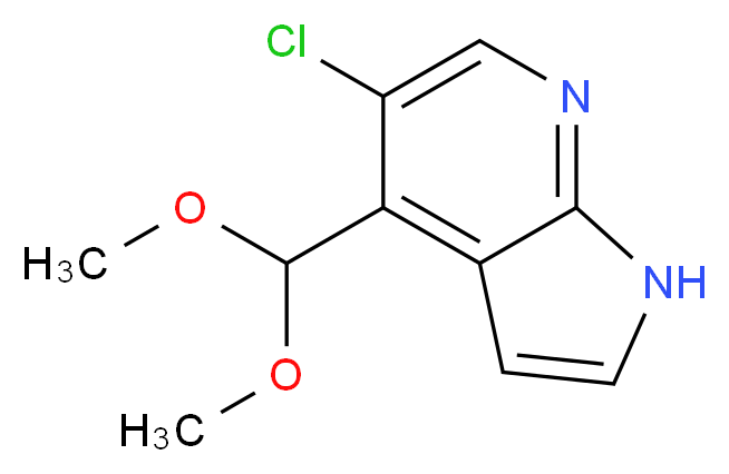 5-Chloro-4-(dimethoxymethyl)-1H-pyrrolo[2,3-b]pyridine_分子结构_CAS_1261365-92-7)