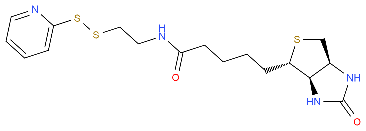 5-[(3aR,4S,6aS)-2-oxo-hexahydro-1H-thieno[3,4-d]imidazolidin-4-yl]-N-[2-(pyridin-2-yldisulfanyl)ethyl]pentanamide_分子结构_CAS_112247-65-1