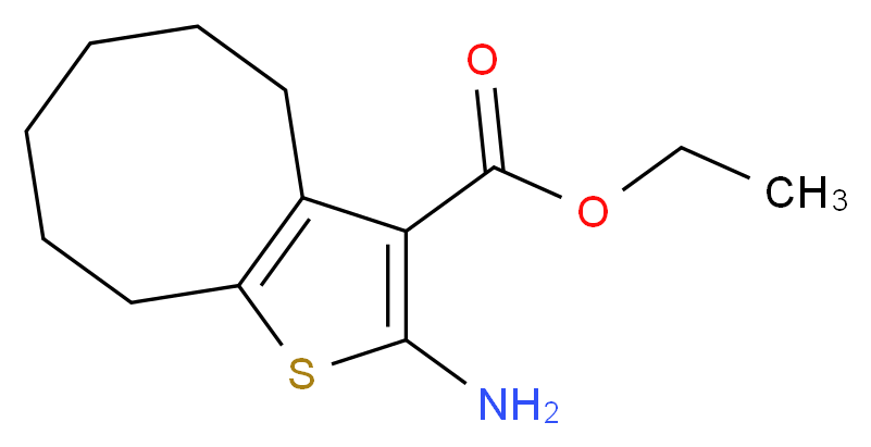 ethyl 2-amino-4,5,6,7,8,9-hexahydrocycloocta[b]thiophene-3-carboxylate_分子结构_CAS_40106-16-9)