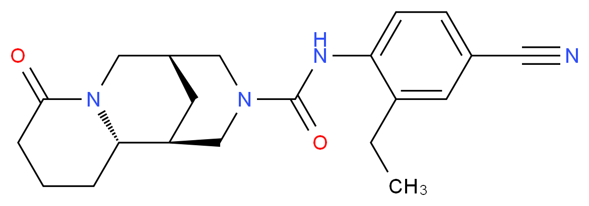 (1S,2S,9R)-N-(4-cyano-2-ethylphenyl)-6-oxo-7,11-diazatricyclo[7.3.1.0~2,7~]tridecane-11-carboxamide_分子结构_CAS_)