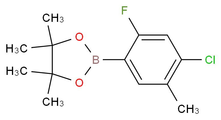 2-(4-chloro-2-fluoro-5-methylphenyl)-4,4,5,5-tetramethyl-1,3,2-dioxaborolane_分子结构_CAS_1126320-27-1