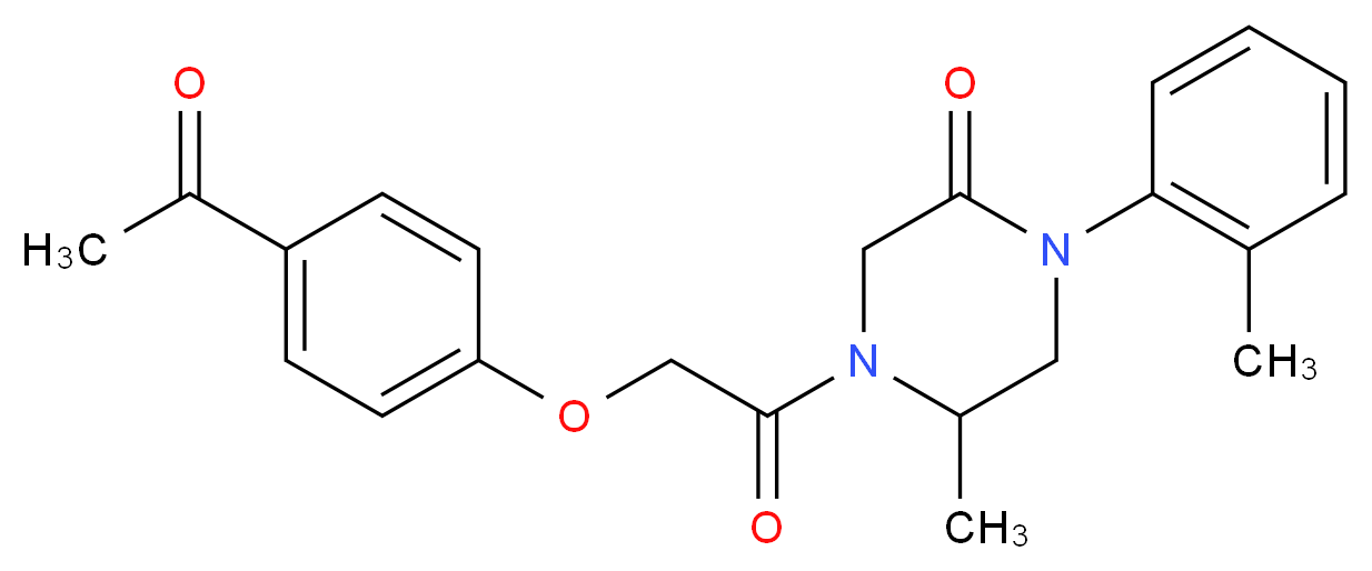 4-[(4-acetylphenoxy)acetyl]-5-methyl-1-(2-methylphenyl)-2-piperazinone_分子结构_CAS_)