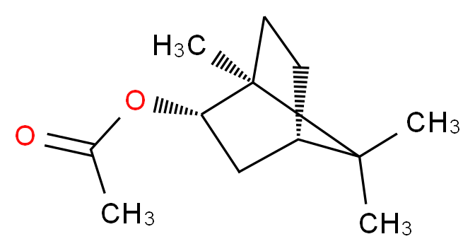 (1S,2S,4S)-1,7,7-trimethylbicyclo[2.2.1]heptan-2-yl acetate_分子结构_CAS_125-12-2