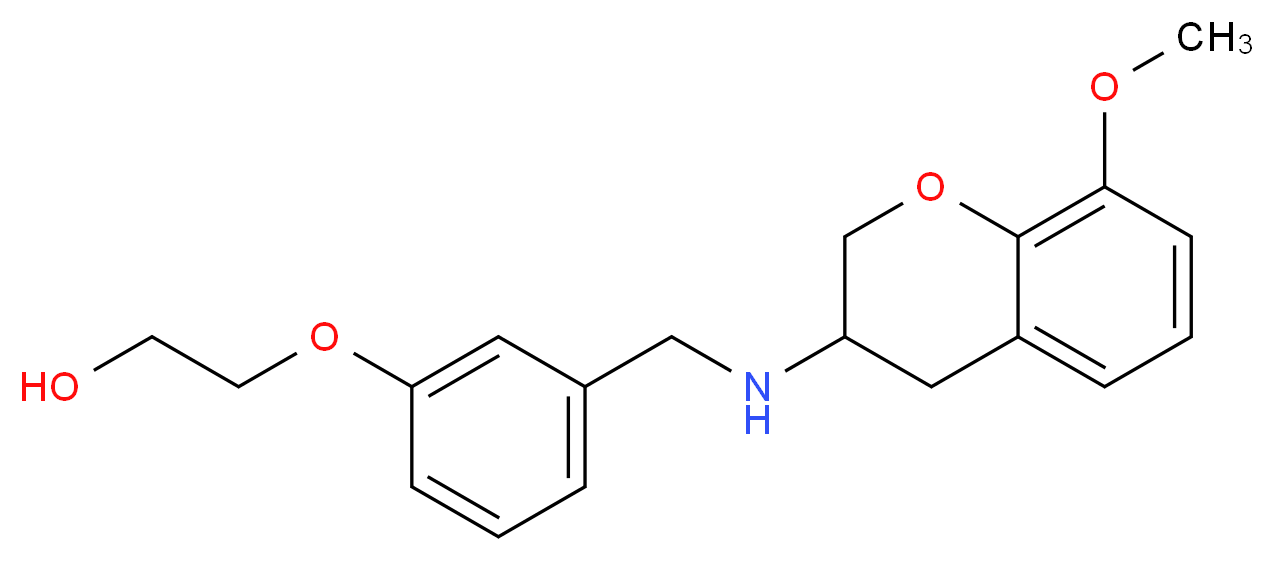 2-(3-{[(8-methoxy-3,4-dihydro-2H-chromen-3-yl)amino]methyl}phenoxy)ethanol_分子结构_CAS_)