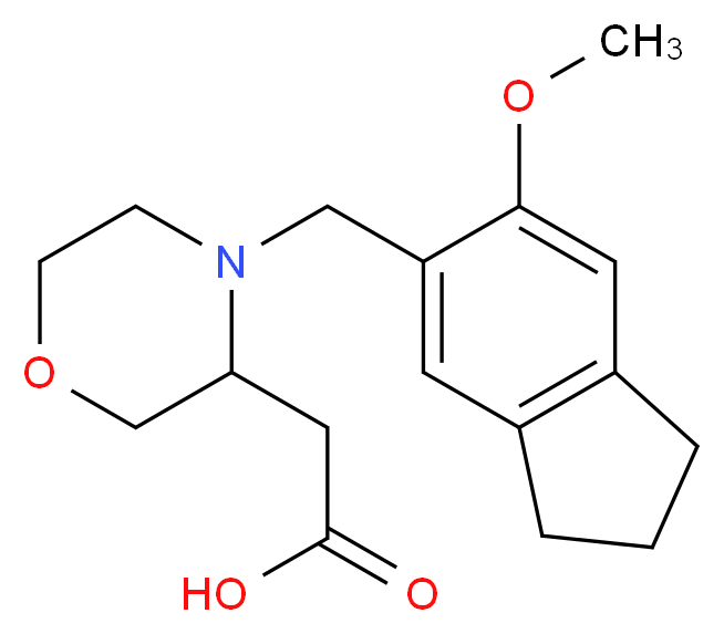 {4-[(6-methoxy-2,3-dihydro-1H-inden-5-yl)methyl]-3-morpholinyl}acetic acid_分子结构_CAS_)