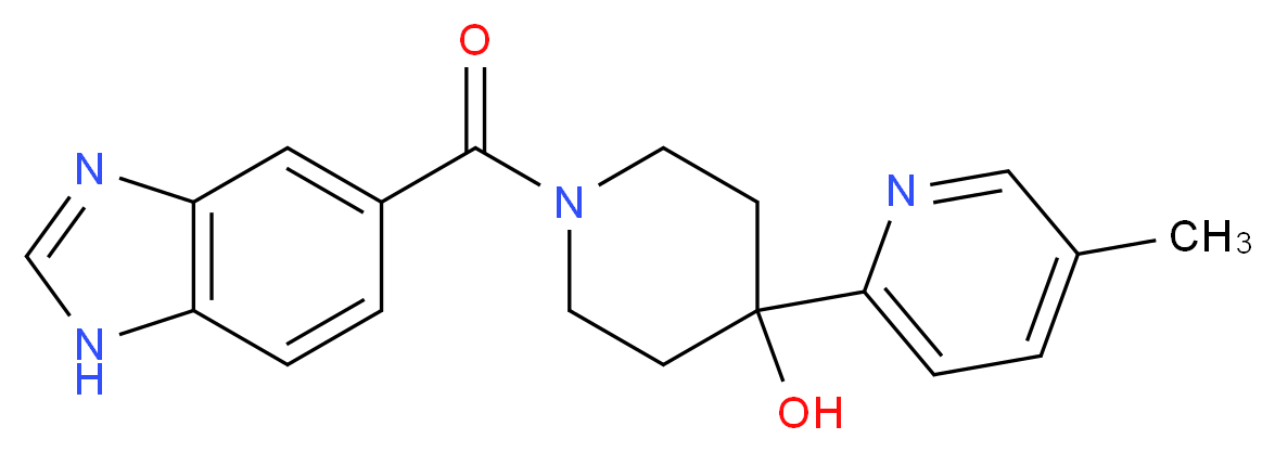 1-(1H-benzimidazol-5-ylcarbonyl)-4-(5-methylpyridin-2-yl)piperidin-4-ol_分子结构_CAS_)