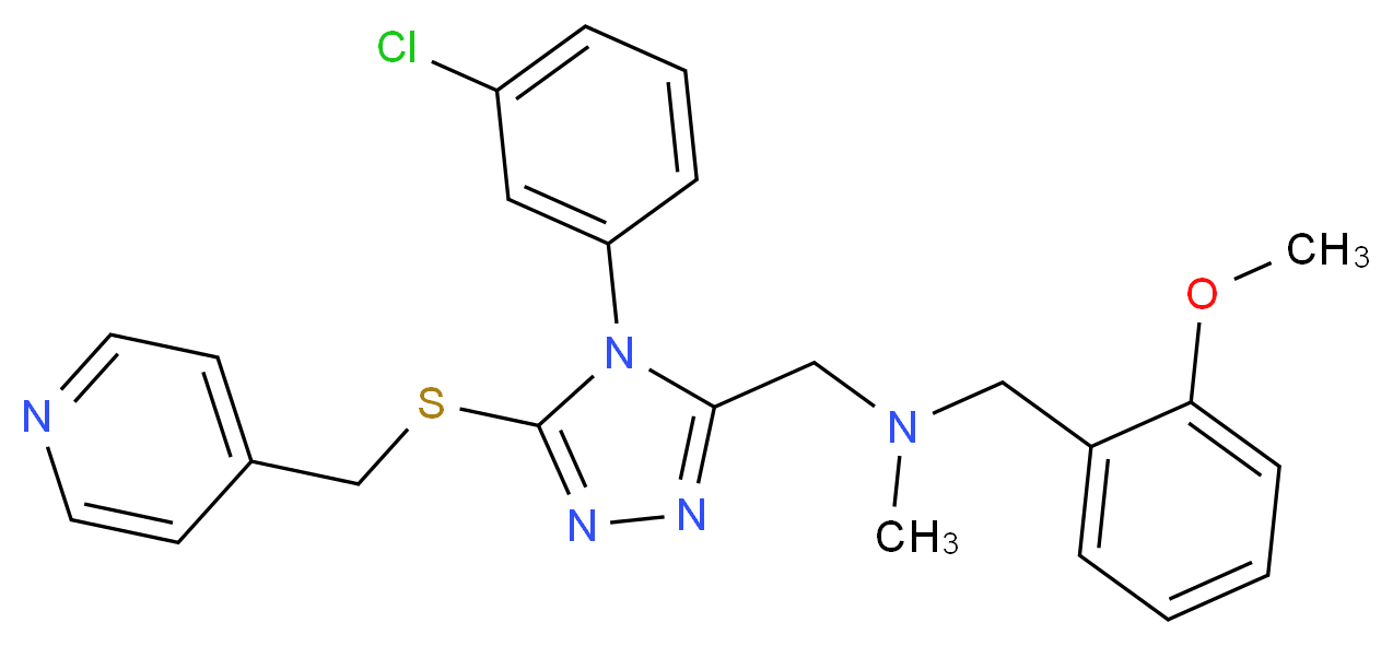 ({4-(3-chlorophenyl)-5-[(4-pyridinylmethyl)thio]-4H-1,2,4-triazol-3-yl}methyl)(2-methoxybenzyl)methylamine_分子结构_CAS_)