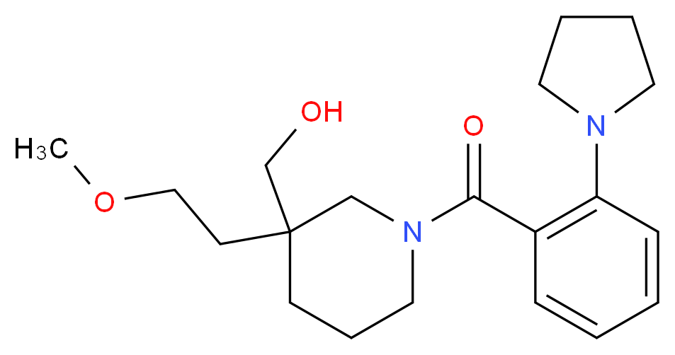 {3-(2-methoxyethyl)-1-[2-(1-pyrrolidinyl)benzoyl]-3-piperidinyl}methanol_分子结构_CAS_)