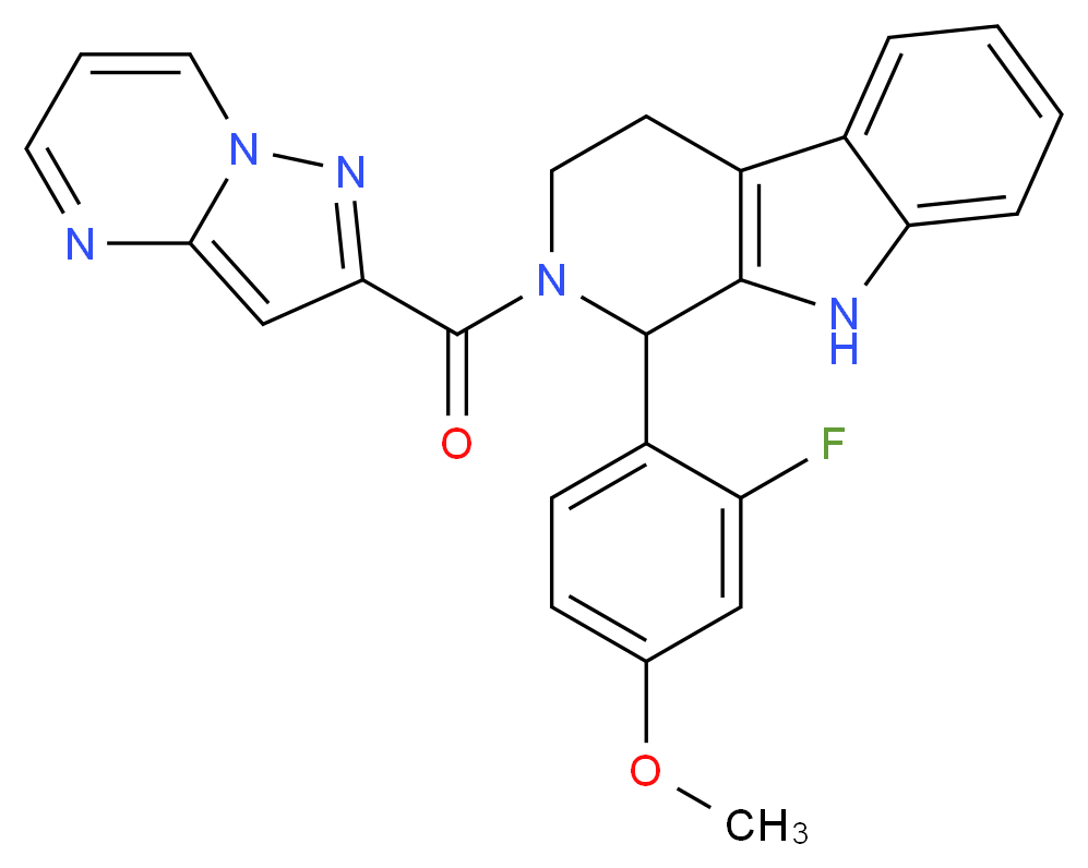 1-(2-fluoro-4-methoxyphenyl)-2-(pyrazolo[1,5-a]pyrimidin-2-ylcarbonyl)-2,3,4,9-tetrahydro-1H-beta-carboline_分子结构_CAS_)