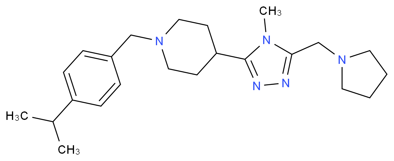 1-(4-isopropylbenzyl)-4-[4-methyl-5-(pyrrolidin-1-ylmethyl)-4H-1,2,4-triazol-3-yl]piperidine_分子结构_CAS_)