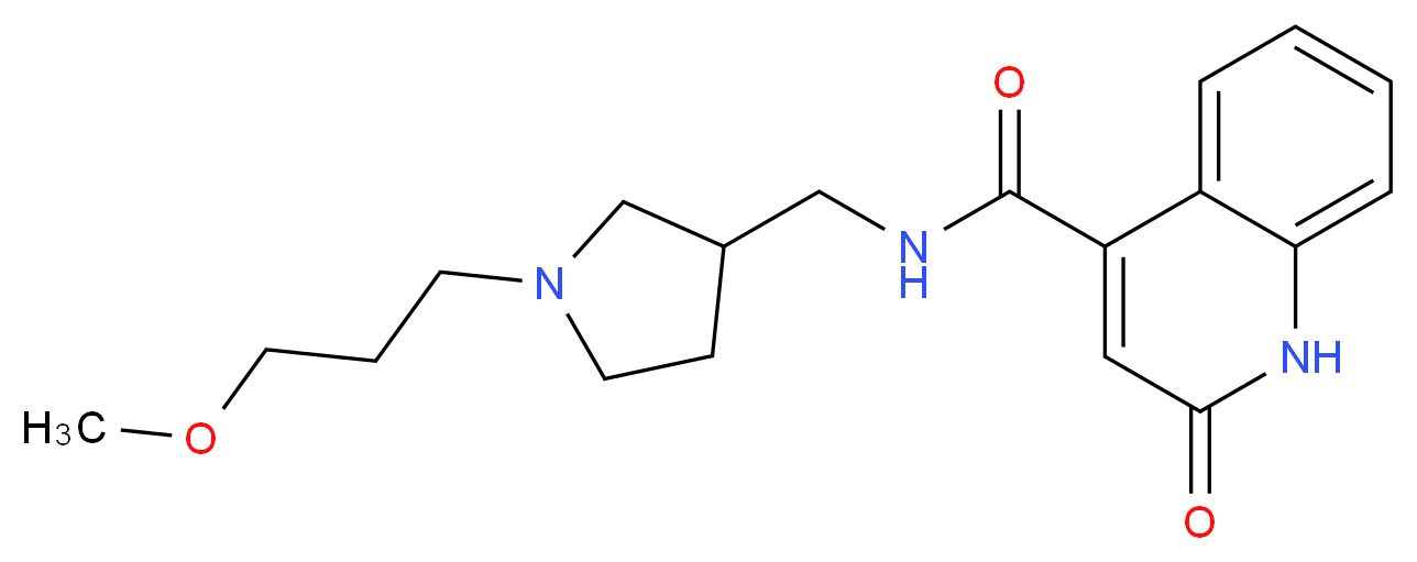 N-{[1-(3-methoxypropyl)pyrrolidin-3-yl]methyl}-2-oxo-1,2-dihydroquinoline-4-carboxamide_分子结构_CAS_)