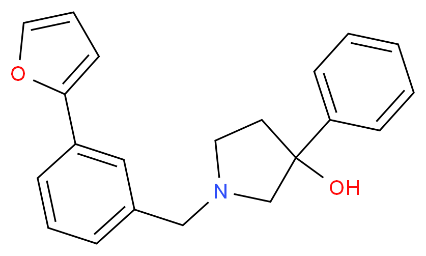 1-[3-(2-furyl)benzyl]-3-phenylpyrrolidin-3-ol_分子结构_CAS_)