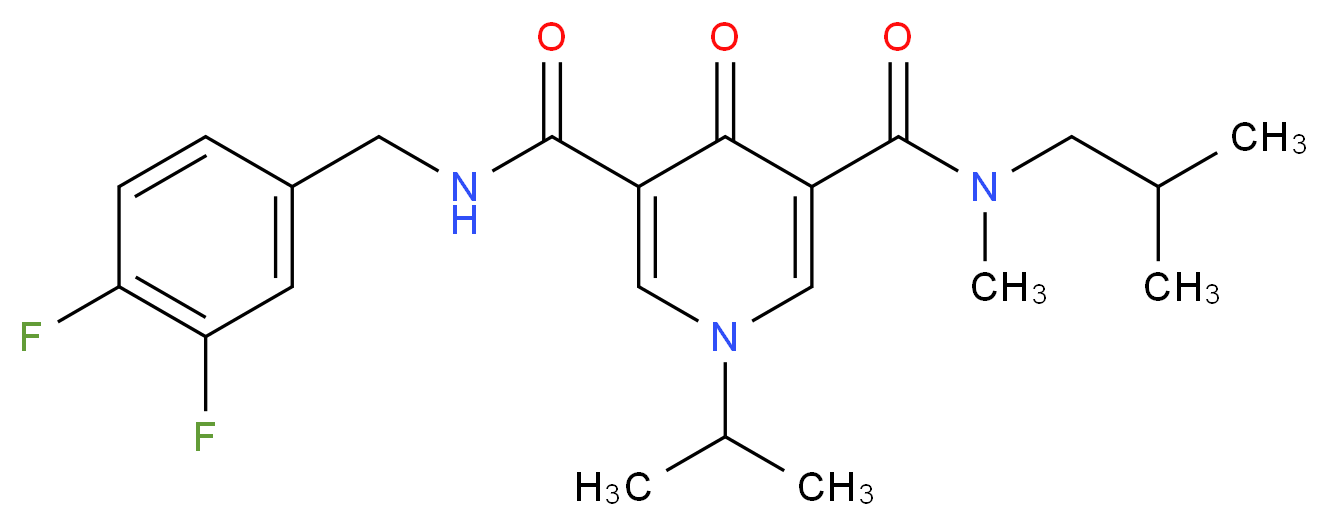 N'-(3,4-difluorobenzyl)-N-isobutyl-1-isopropyl-N-methyl-4-oxo-1,4-dihydro-3,5-pyridinedicarboxamide_分子结构_CAS_)